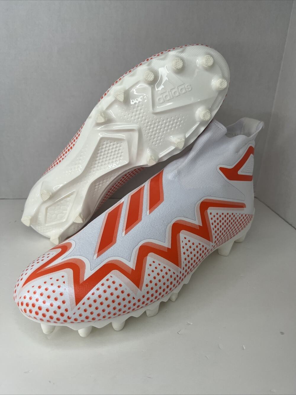 adidas Freak Ultra 21 Primeknit Laceless Orange Football Cleats GZ0464 Men’s 13
